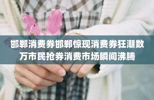 邯郸消费券邯郸惊现消费券狂潮数万市民抢券消费市场瞬间沸腾