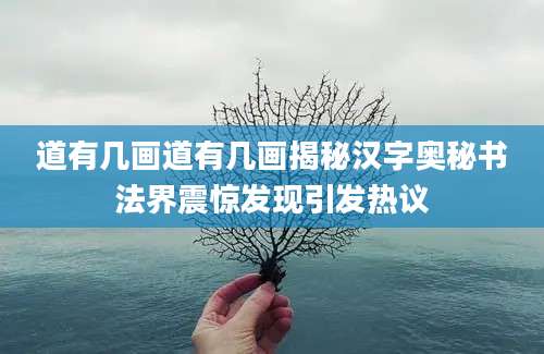 道有几画道有几画揭秘汉字奥秘书法界震惊发现引发热议