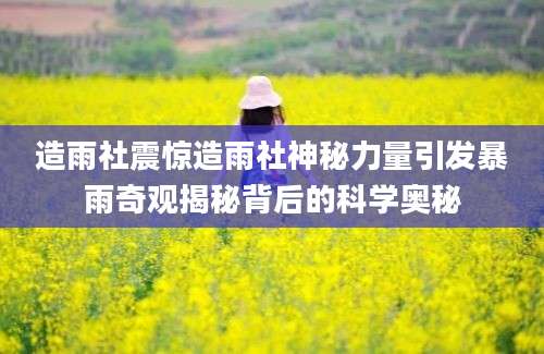 造雨社震惊造雨社神秘力量引发暴雨奇观揭秘背后的科学奥秘
