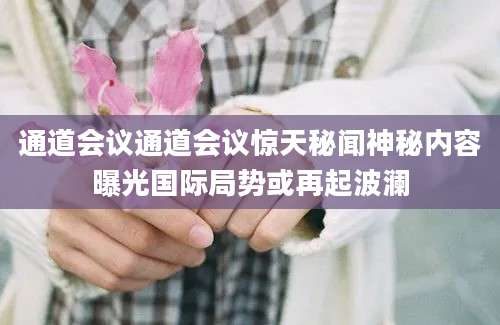 通道会议通道会议惊天秘闻神秘内容曝光国际局势或再起波澜
