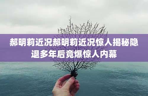 郝明莉近况郝明莉近况惊人揭秘隐退多年后竟爆惊人内幕