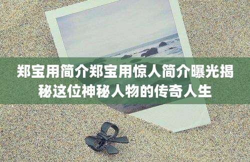 郑宝用简介郑宝用惊人简介曝光揭秘这位神秘人物的传奇人生