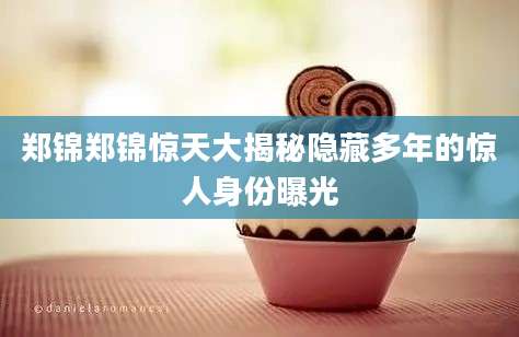 郑锦郑锦惊天大揭秘隐藏多年的惊人身份曝光