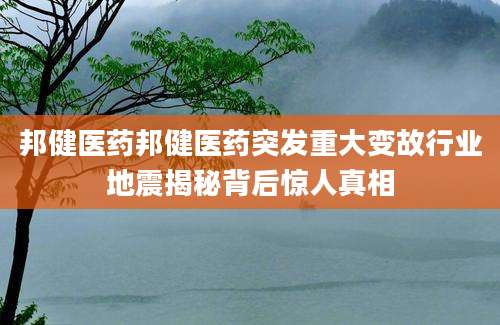 邦健医药邦健医药突发重大变故行业地震揭秘背后惊人真相