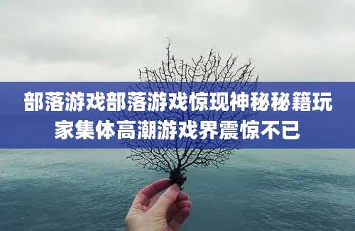 部落游戏部落游戏惊现神秘秘籍玩家集体高潮游戏界震惊不已