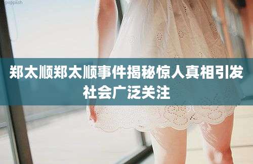 郑太顺郑太顺事件揭秘惊人真相引发社会广泛关注