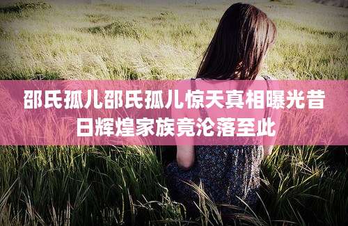 邵氏孤儿邵氏孤儿惊天真相曝光昔日辉煌家族竟沦落至此