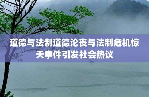 道德与法制道德沦丧与法制危机惊天事件引发社会热议