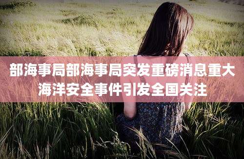 部海事局部海事局突发重磅消息重大海洋安全事件引发全国关注