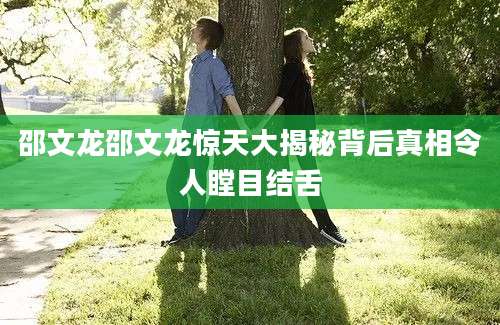 邵文龙邵文龙惊天大揭秘背后真相令人瞠目结舌