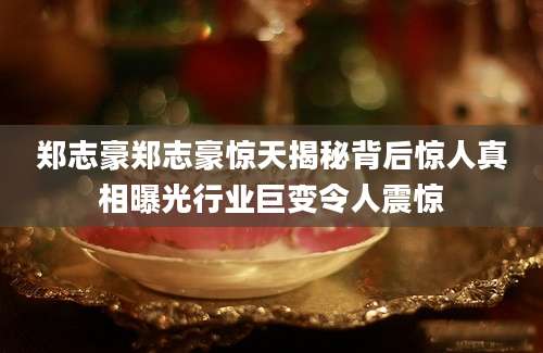 郑志豪郑志豪惊天揭秘背后惊人真相曝光行业巨变令人震惊