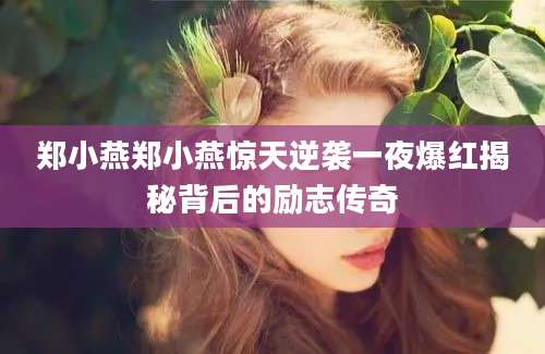 郑小燕郑小燕惊天逆袭一夜爆红揭秘背后的励志传奇