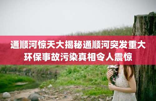 通顺河惊天大揭秘通顺河突发重大环保事故污染真相令人震惊