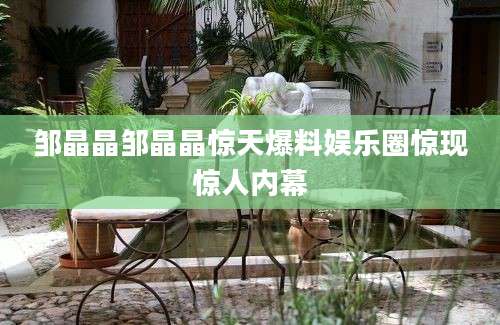 邹晶晶邹晶晶惊天爆料娱乐圈惊现惊人内幕