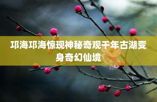 邛海邛海惊现神秘奇观千年古湖变身奇幻仙境