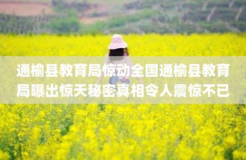 通榆县教育局惊动全国通榆县教育局曝出惊天秘密真相令人震惊不已