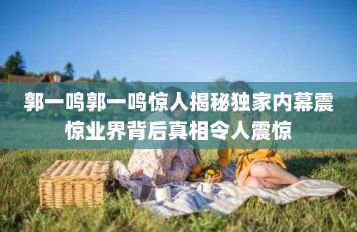 郭一鸣郭一鸣惊人揭秘独家内幕震惊业界背后真相令人震惊