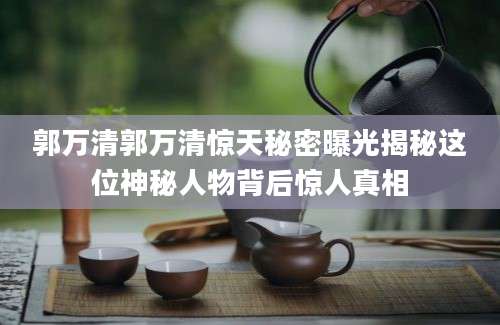 郭万清郭万清惊天秘密曝光揭秘这位神秘人物背后惊人真相