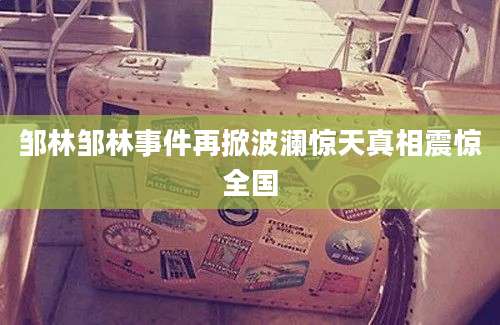邹林邹林事件再掀波澜惊天真相震惊全国