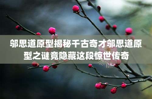 邬思道原型揭秘千古奇才邬思道原型之谜竟隐藏这段惊世传奇