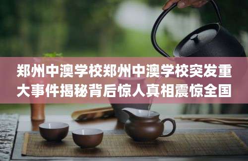 郑州中澳学校郑州中澳学校突发重大事件揭秘背后惊人真相震惊全国