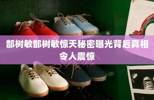 郜树敏郜树敏惊天秘密曝光背后真相令人震惊