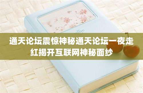 通天论坛震惊神秘通天论坛一夜走红揭开互联网神秘面纱