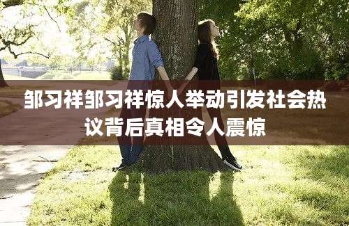 邹习祥邹习祥惊人举动引发社会热议背后真相令人震惊