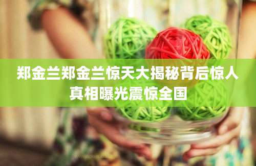 郑金兰郑金兰惊天大揭秘背后惊人真相曝光震惊全国