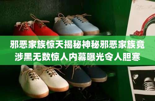 邪恶家族惊天揭秘神秘邪恶家族竟涉黑无数惊人内幕曝光令人胆寒