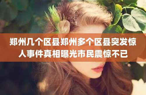 郑州几个区县郑州多个区县突发惊人事件真相曝光市民震惊不已