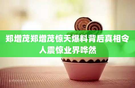 郑增茂郑增茂惊天爆料背后真相令人震惊业界哗然