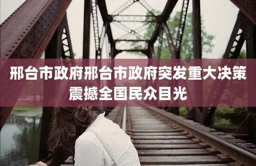 邢台市政府邢台市政府突发重大决策震撼全国民众目光