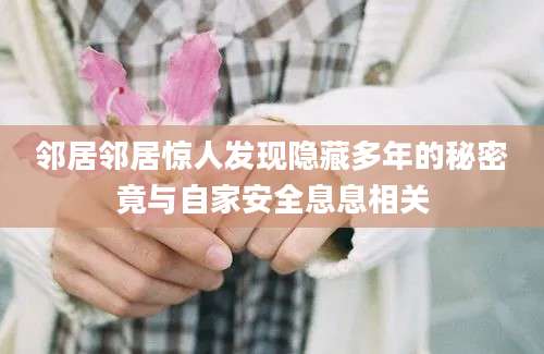 邻居邻居惊人发现隐藏多年的秘密竟与自家安全息息相关