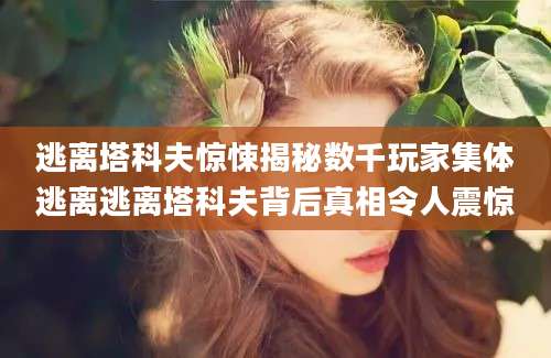 逃离塔科夫惊悚揭秘数千玩家集体逃离逃离塔科夫背后真相令人震惊